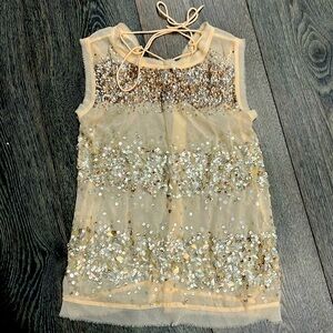 Chiffon top with sequins- size small